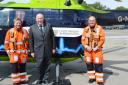 Wiltshire Police and Crime Commissioner Angus Macpherson with critical care  experts, paramedic John Wood and Dr James Tooley (9082878)