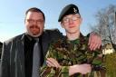 Lifesaver Shaun Allen, 14, pictured with his father Mark