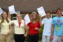 Farmor's School pupils celebrating their results, form left to right, Sarah McTiernan, Katie Smith, Harriet Thomas, Tom Freeman and Duncan Scrivens