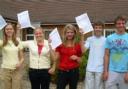 Farmor's School pupils celebrating their results, form left to right, Sarah McTiernan, Katie Smith, Harriet Thomas, Tom Freeman and Duncan Scrivens