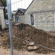 Building work in Kemble where the human remains were discovered