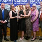 Simon Baynes MP, community service manager Becky Coles, community services officer Sarah Oakley, community services co-ordinator Valerie Smith, Katherine Brown of Blachere Illuminations and president of NABMA Cllr Chris Poulter