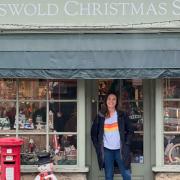 Gillian Slowly outside the Cotswold Christmas Shop in Lechlade