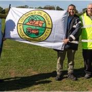 Doug Newton of the  Cotswold Oil Engine and Preservation Society far right