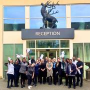 The team at Stratton Court Village celebrating the very good result