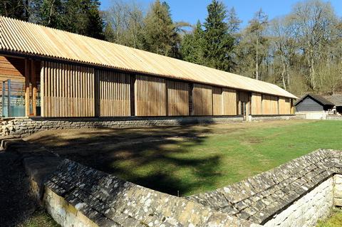 The new mosaic cover building at Chedworth Roman Villa 