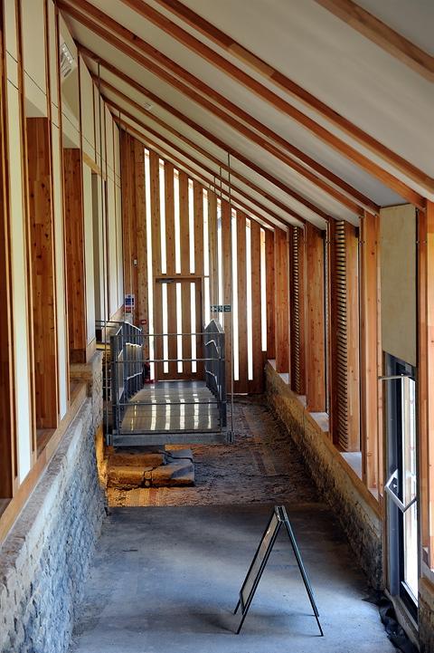 Inside the new cover building at Chedworth Roman Villa 