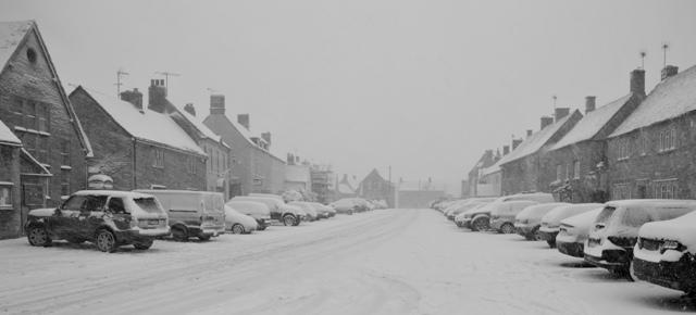 Snowbound Sherston on Friday. Pic James Pyle