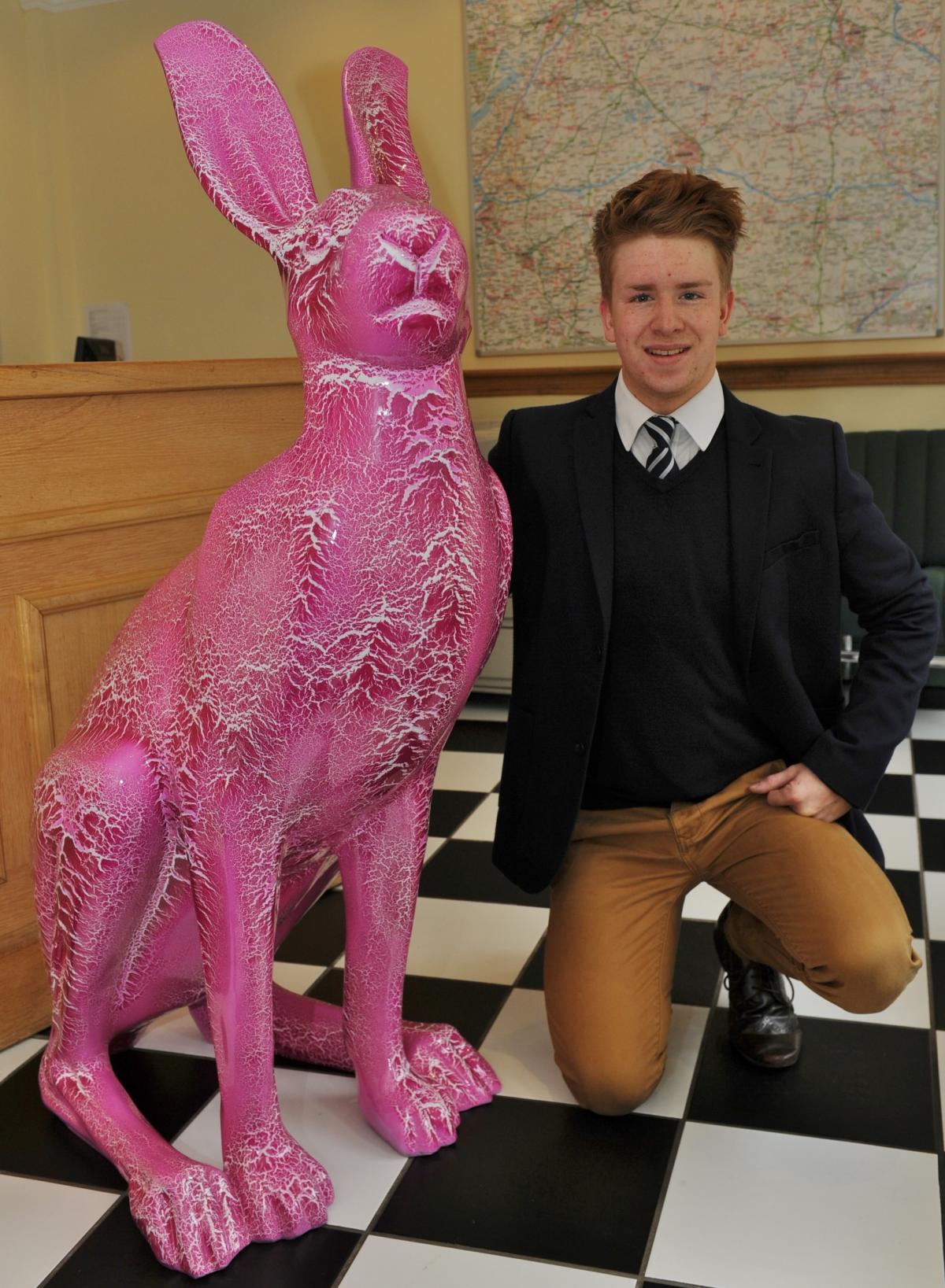 Cameron Bell with Hartley by Pink Evolutions at Henry George estate agents in Dyer Street, Cirencester