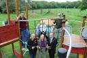 Members of Yate Town Council and the Friends of Brinsham Park officially unveiling new equipment at the play area in 2018
