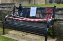 Benches in Tetbury were taped off. Picture by Kevin Painter