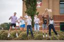 Malmesbury School students jump for joy after receiving their A-level results