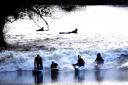 Surfers and canoeists ride the four star Severn Bore on the River Severn on Wednesday. PIC: PAUL NICHOLLS