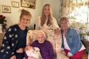 Phyllis holding her new great great granddaughter Lyla, Phyllis's daughter Valerie, granddaughter Pippa and great granddaughter Maya. 