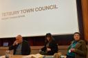 Cllr  Steve Scott (Scotty),Tetbury Town Council CEO Tara Niblett  and Tetbury Mayor Cllr Liz Farnham