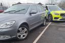 Police seized a grey car on the M4 yesterday