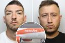 Joshua Stone (left) and Ryan Sanders (right) have been jailed after being drunk and abusive on an EasyJet plane