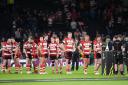 Gloucester Rugby players after a crushing 36-22 defeat by the Sharks in the Challenge Cup final.