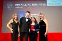 Bonnie Rowley of Glaslyn receiving the Upskilling Business of the Year Award in the Wales Food and Drink Awards