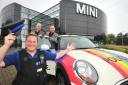 Wiltshire Police with their specially wrapped Mini. Pictured are Lee Hare, Nick Baker and Richard Boyd. Picture by Dave Cox