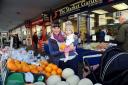 Rebekah Pugh shopping for groceries at The Market Garden in Cirencester with daughter Lizzie