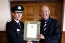 Martyn Snell with Wiltshire's Chief Fire Officer Simon Routh-Jones