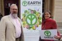 Stop Ecocide Jojo Mehta (right) with Stroud Mayor Cllr Kevin Cranston