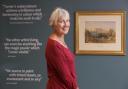 Museum Chair Sharon Nolan with the painting of 