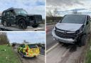 Lucky escape for drivers after A419 crash between Land Rover and Vauxhall