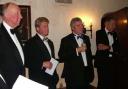 Cirencester Society in London members at Lincoln’s Inn, London, May 2008 from left to right, Peter Gillman, Lord Apsley, James Johnson, Derek Waring
