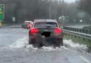 Flooding on the A419 in Cirencester in January. Picture by James Poulton