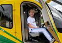 Maxi Bastable in a Wiltshire Air Ambulance helicopter
