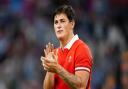 Wales’ Louis Rees-Zammit applauds the fans after the Rugby World Cup 2023 quarter final match at Stade de Marseille, France.