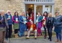 Cirencester mayor Sabrina Dixon at the Home Ground launch party with some of the authors who contributed to the collection