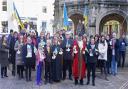 Residents gathered at Market Cross in Malmesbury for a special vigil to mark the second anniversary of the war in Ukraine
