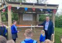 St Lawrence School cutting the ribbon