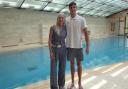 Former Fairford resident Sharron Davies meets Alex Cohoon, who is competing in the summer games in Paris