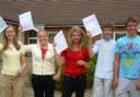 Farmor's School pupils celebrating their results, form left to right, Sarah McTiernan, Katie Smith, Harriet Thomas, Tom Freeman and Duncan Scrivens