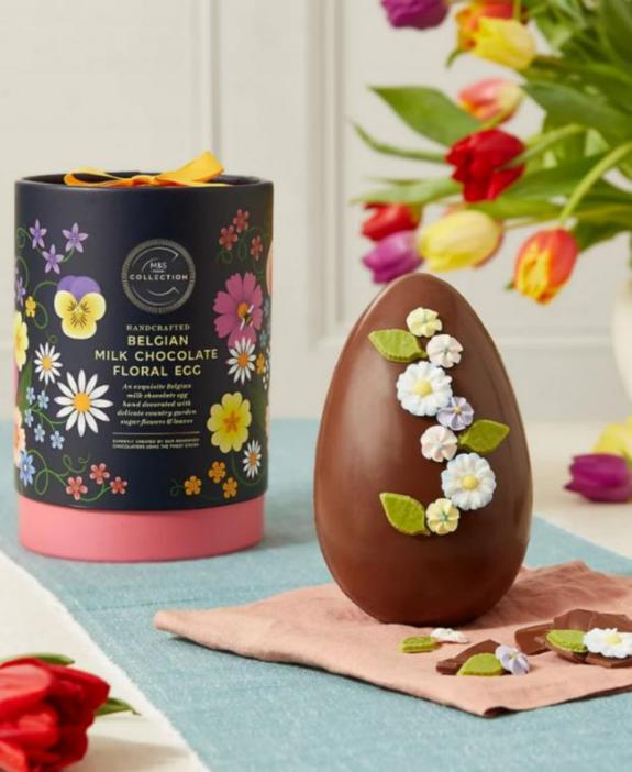 Wilts and Gloucestershire Standard: Belgian Milk Chocolate Floral Easter Egg. (M&S) Wilts and Gloucestershire Standard: Belgian Milk Chocolate Floral Easter Egg. (M&S)