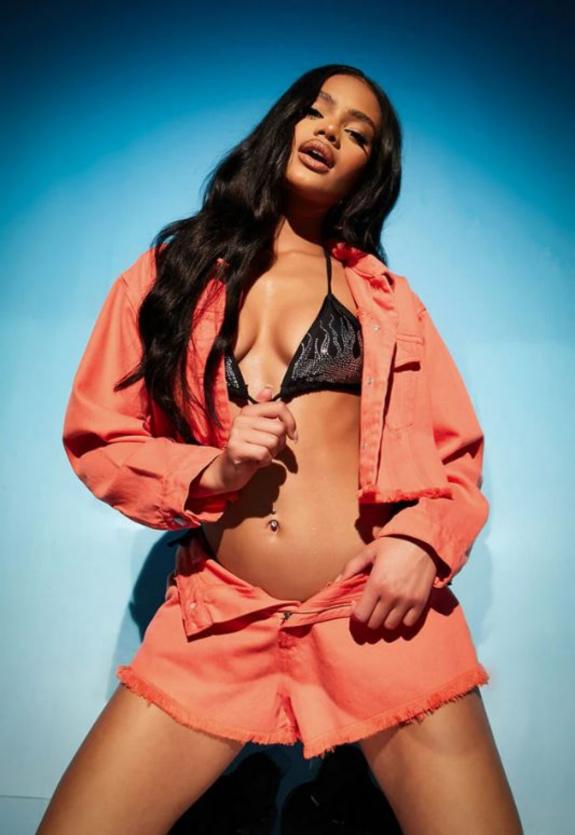 Wilts and Gloucestershire Standard: Diamante Flame Bikini, Cropped Denim Jacket and Floaty Denim Shorts (I Saw It First) Wilts and Gloucestershire Standard: Diamante Flame Bikini, Cropped Denim Jacket and Floaty Denim Shorts (I Saw It First)