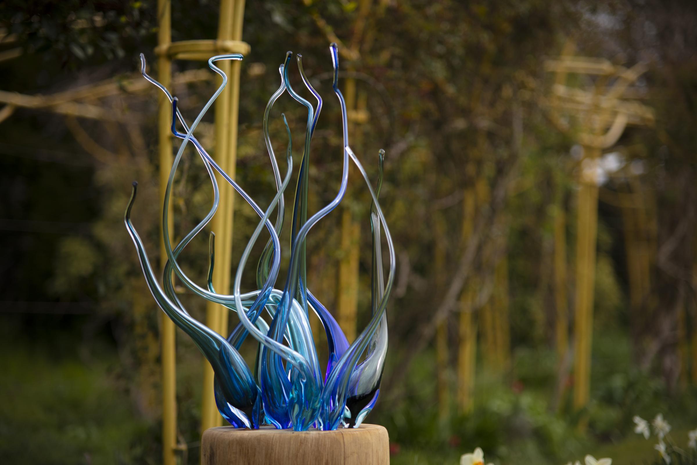 Richie Alli Blue Glass Sculpture
