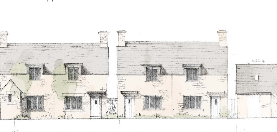 An artists impression of the planned four homes at Sandy Lane Court, Upper Rissington. Picture: Sailspire Partnership Ltd