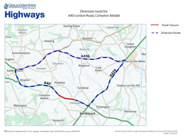 Wilts and Gloucestershire Standard: Diversion route