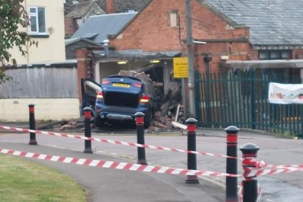 The scene of the crash at Park Infant School in Stonehouse. Picture by Peter Griffiths