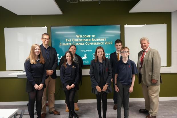 Pupils from Kingshill School and Deer Park School at the Cirencester Bathurst Climate Change Conference