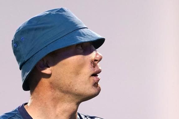 Wilts and Gloucestershire Standard: Freddie Flintoff was seen at the opening one-day international against New Zealand in Cardiff Wilts and Gloucestershire Standard: Freddie Flintoff was seen at the opening one-day international against New Zealand in Cardiff