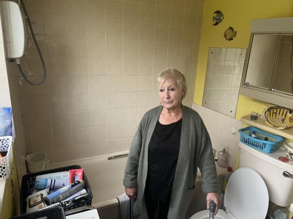 Wilts and Gloucestershire Standard: Maureen struggling to get around her bathroom and has asked Bromford if a wet room could be installed Wilts and Gloucestershire Standard: Maureen struggling to get around her bathroom and has asked Bromford if a wet room could be installed