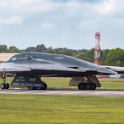 A Stealth bomber pictured at RAF Fairford, which is to undergo a £300 million upgrade. Picture by Wayne Lewis
