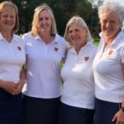 The Gloucestershire winners at the South West Senior Ladies Team Gross Championship – from left, Jane Rees, Linda Carruthers, Ali Kelly & Emma Brereton