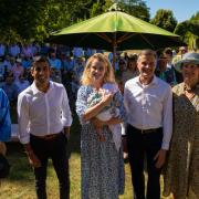Rishi Sunak with Stroud MP Siobhan Baillie, Gloucester MP Richard Graham, Forest of Dean MP Mark Harper and the Baroness Chisholm